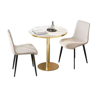 Lot de 2 chaises de salle à manger modernes en similicuir avec assise rembourrée et pieds en métal