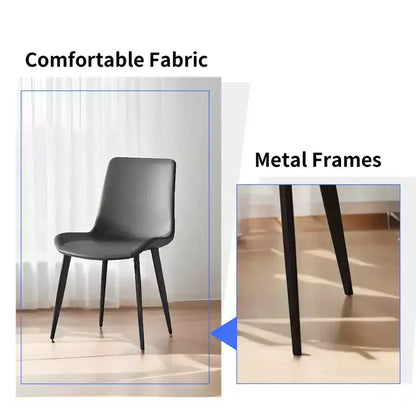 Lot de 2 chaises de salle à manger modernes en similicuir avec assise rembourrée et pieds en métal
