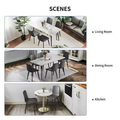 Lot de 2 chaises de salle à manger modernes en similicuir avec assise rembourrée et pieds en métal