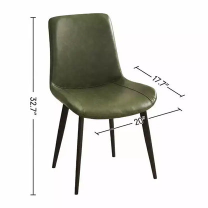 Lot de 2 chaises de salle à manger modernes en similicuir avec assise rembourrée et pieds en métal