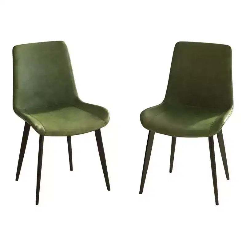 Lot de 2 chaises de salle à manger modernes en similicuir avec assise rembourrée et pieds en métal