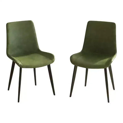 Lot de 2 chaises de salle à manger modernes en similicuir avec assise rembourrée et pieds en métal