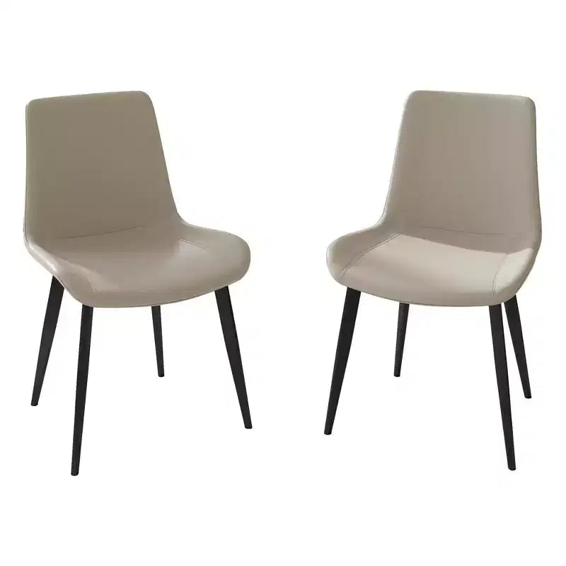 Lot de 2 chaises de salle à manger modernes en similicuir avec assise rembourrée et pieds en métal