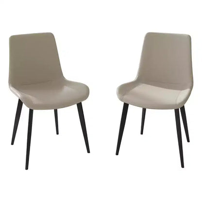 Lot de 2 chaises de salle à manger modernes en similicuir avec assise rembourrée et pieds en métal