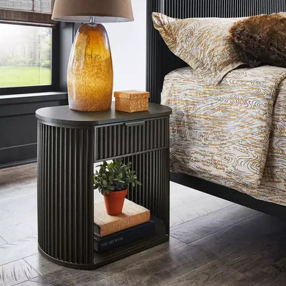 Table d'appoint 1 tiroir Hadley finition noire – Noir – iNSPIRE Q