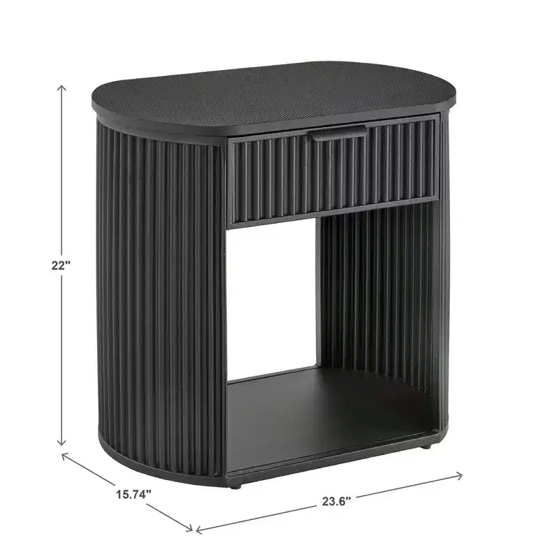 Table d'appoint 1 tiroir Hadley finition noire – Noir – iNSPIRE Q