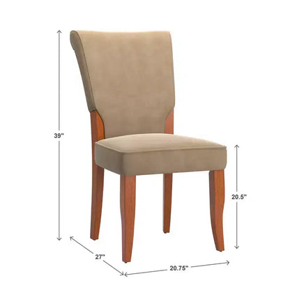 Chaises de salle à manger Parsons rembourrées en velours Pershing (lot de 2) - iNSPIREQ