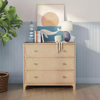Commode 3 tiroirs Elio/Rotin