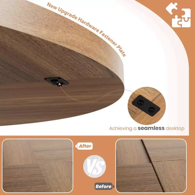 Table à manger ronde de 47" pour 4 à 6 personnes, meuble moderne et peu encombrant pour cuisine et salon avec base piédestal robuste