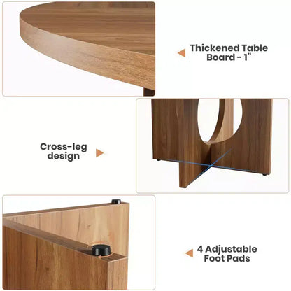 Table à manger ronde de 47" pour 4 à 6 personnes, meuble moderne et peu encombrant pour cuisine et salon avec base piédestal robuste