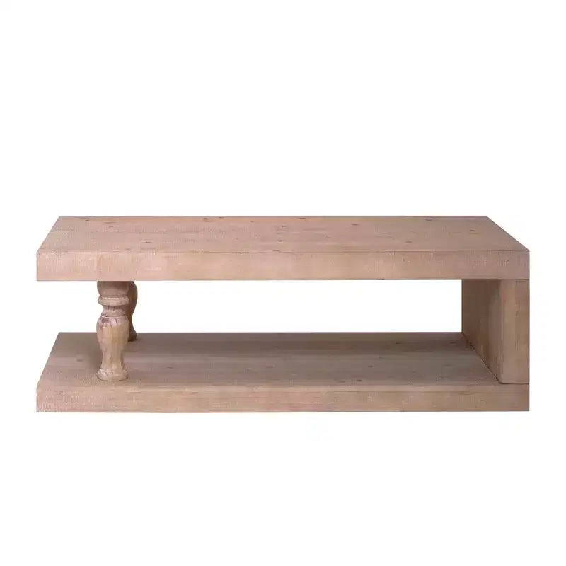 Table basse GDFStudio Peggie en bois de style rustique avec étagère de rangement ouverte