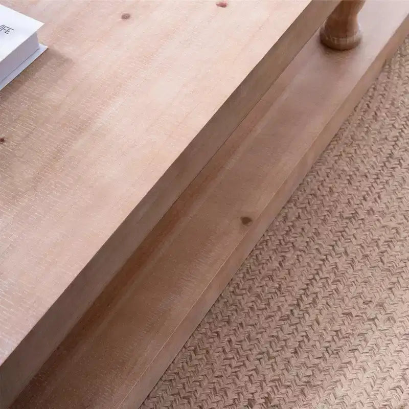 Table basse GDFStudio Peggie en bois de style rustique avec étagère de rangement ouverte