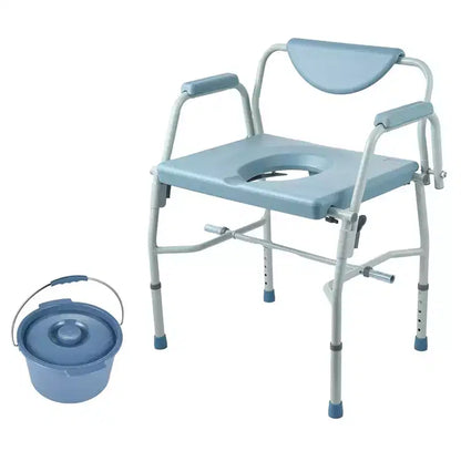 Bedside Commode Chair with Drop-Down Arms, 1000 lbs Capacity, 5-Level Height