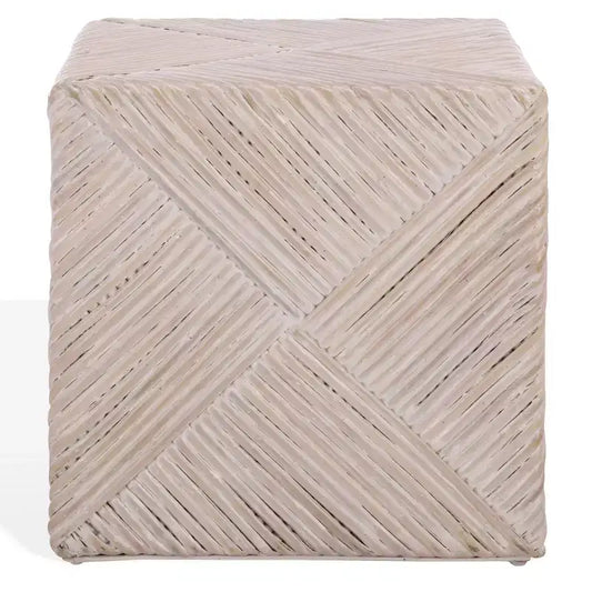 Wynrose Woven Rattan Ottoman - CWK2029 - Off-White - Safavieh Couture