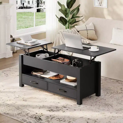 Table basse en bois - Table basse réglable, Table basse réglable en hauteur, Table basse moderne, Table basse élégante