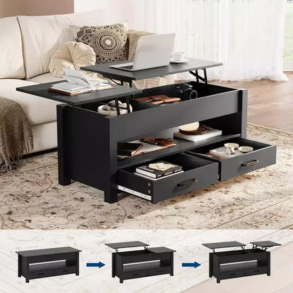 Table basse en bois - Table basse réglable, Table basse réglable en hauteur, Table basse moderne, Table basse élégante