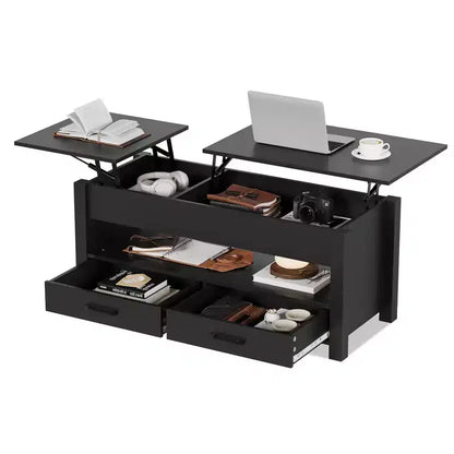 Wood Coffee Table - Adjustable Coffee Table, Height Adjustable Coffee Table, Modern Coffee Table, Stylish Coffee Table