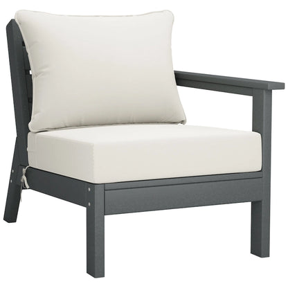 Polytrends Birchwood Canapé d'extérieur en HDPE résistant aux intempéries pour terrasse avec coussins (3 pièces)