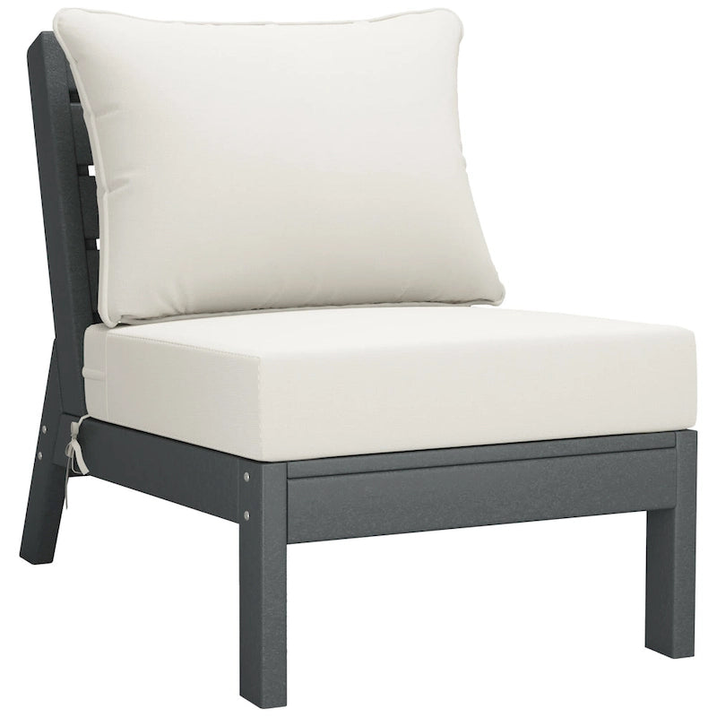 Polytrends Birchwood Canapé d'extérieur en HDPE résistant aux intempéries pour terrasse avec coussins (3 pièces)