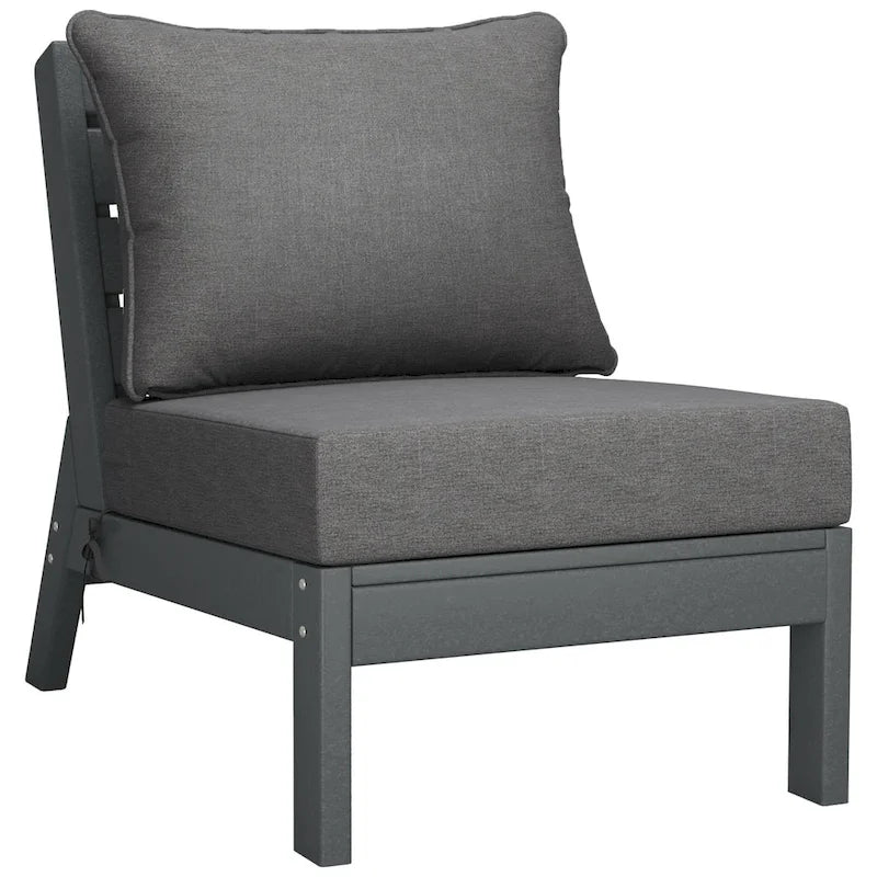 Polytrends Birchwood Canapé d'extérieur en HDPE résistant aux intempéries pour terrasse avec coussins (3 pièces)