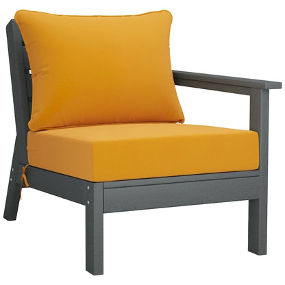 Polytrends Birchwood Canapé d'extérieur en HDPE résistant aux intempéries pour terrasse avec coussins (3 pièces)
