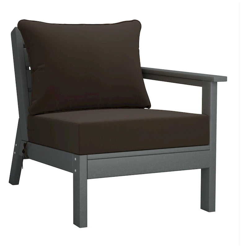 Polytrends Birchwood Canapé d'extérieur en HDPE résistant aux intempéries pour terrasse avec coussins (3 pièces)