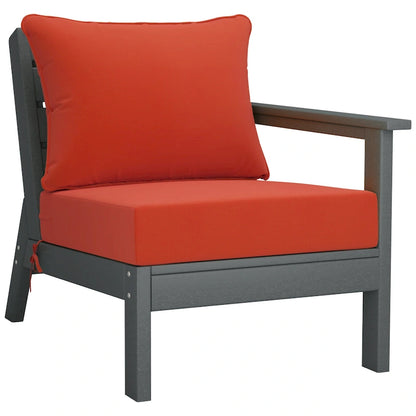 Polytrends Birchwood Canapé d'extérieur en HDPE résistant aux intempéries pour terrasse avec coussins (3 pièces)