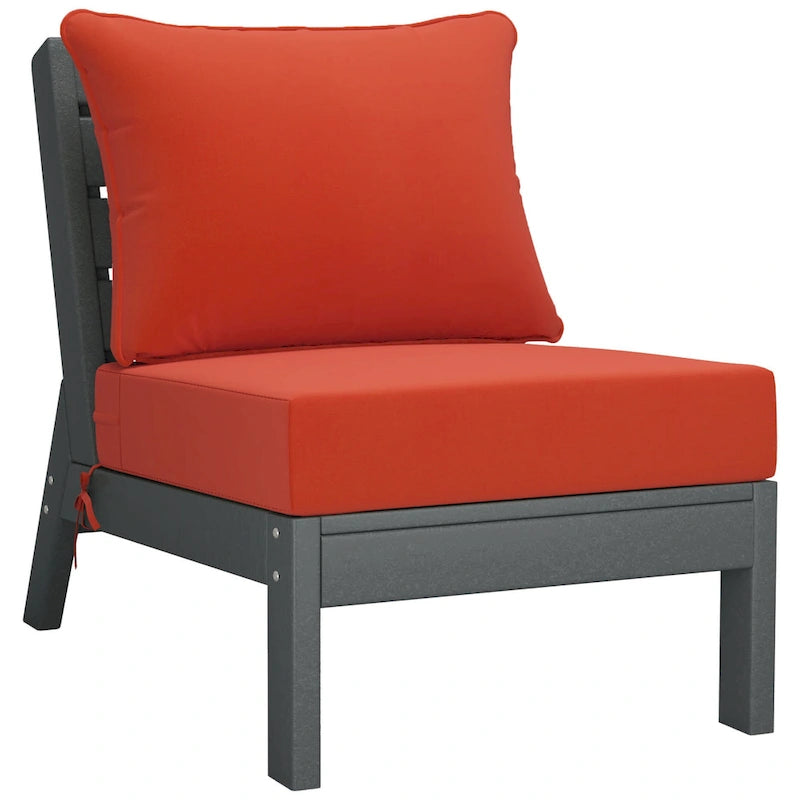 Polytrends Birchwood Canapé d'extérieur en HDPE résistant aux intempéries pour terrasse avec coussins (3 pièces)