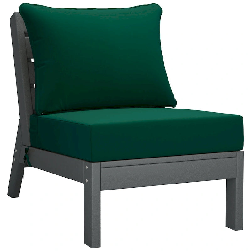 Polytrends Birchwood Canapé d'extérieur en HDPE résistant aux intempéries pour terrasse avec coussins (3 pièces)