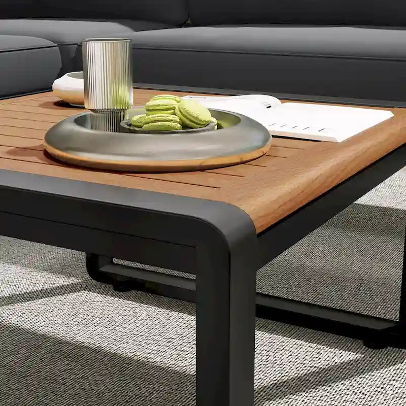 Ensemble de canapé d'angle 4 pièces avec tables basses pour patio
