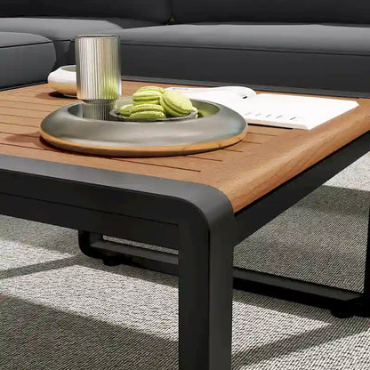 Ensemble de canapé d'angle 4 pièces avec tables basses pour patio