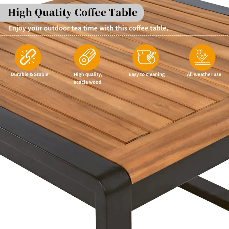 Ensemble de canapé d'angle 4 pièces avec tables basses pour patio