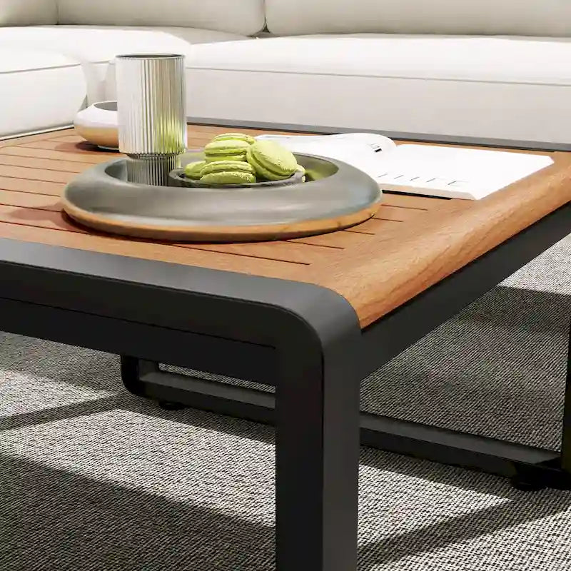Ensemble de canapé d'angle 4 pièces avec tables basses pour patio