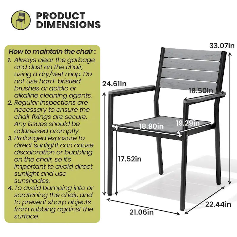 Ensemble de salle à manger d'extérieur 7 pièces – Table en aluminium avec trou pour parasol et chaises empilables