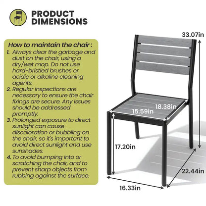 Ensemble de salle à manger d'extérieur 7 pièces – Table en aluminium avec trou pour parasol et chaises empilables