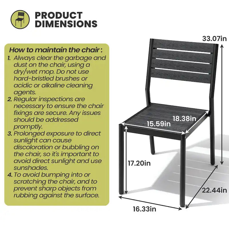 Ensemble de salle à manger d'extérieur 7 pièces – Table en aluminium avec trou pour parasol et chaises empilables