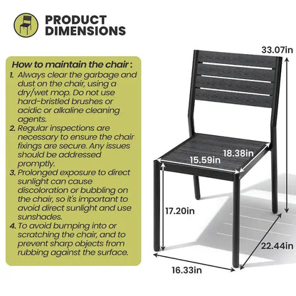 Ensemble de salle à manger d'extérieur 7 pièces – Table en aluminium avec trou pour parasol et chaises empilables