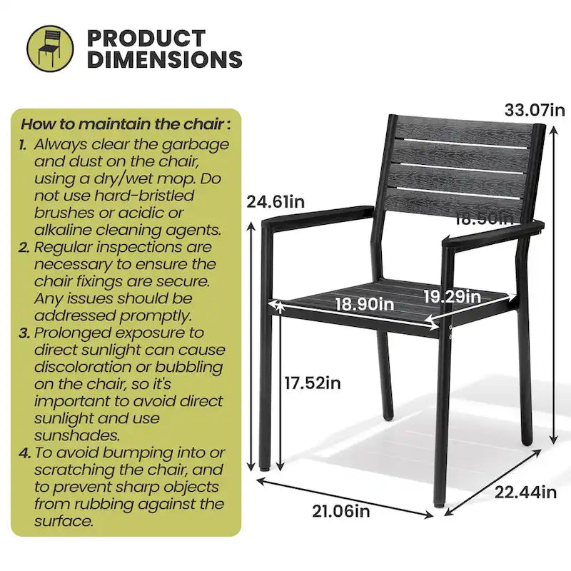 Ensemble de salle à manger d'extérieur 7 pièces – Table en aluminium avec trou pour parasol et chaises empilables