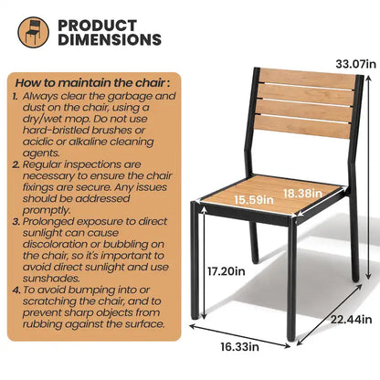 Ensemble de salle à manger d'extérieur 7 pièces – Table en aluminium avec trou pour parasol et chaises empilables