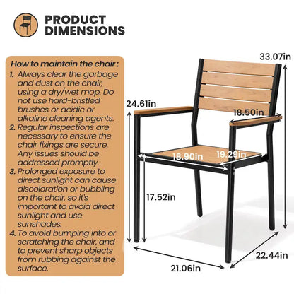 Ensemble de salle à manger d'extérieur 7 pièces – Table en aluminium avec trou pour parasol et chaises empilables