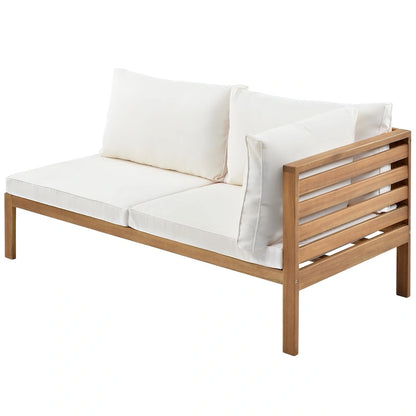 Canapé d'angle en bois d'acacia 4 pièces avec table
