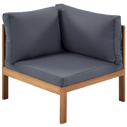 Canapé d'angle en bois d'acacia 4 pièces avec table