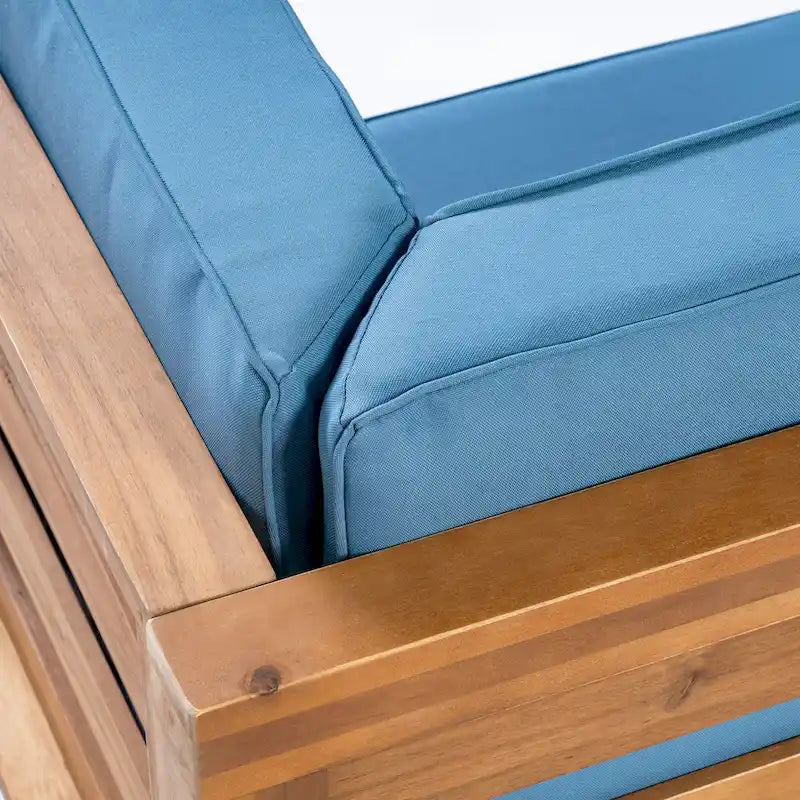 Ensemble 3 pièces d'extérieur « LOVE SEAT » avec table basse, bleu