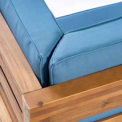 Ensemble 3 pièces d'extérieur « LOVE SEAT » avec table basse, bleu