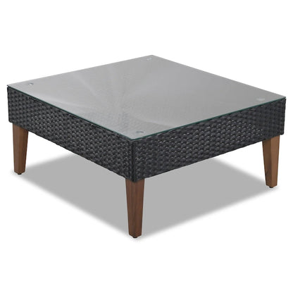 Ensemble de mobilier d'extérieur 4 pièces, salon de jardin tout temps, ensemble de canapé d'angle en osier avec coussins et table basse