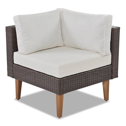 Ensemble de mobilier d'extérieur 4 pièces, salon de jardin tout temps, ensemble de canapé d'angle en osier avec coussins et table basse