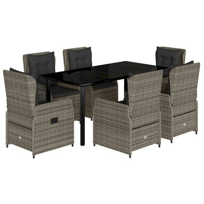 vidaXL Salon de jardin gris en résine tressée Grand salon de jardin - 63 x 31.5 x 29.1/ 6
