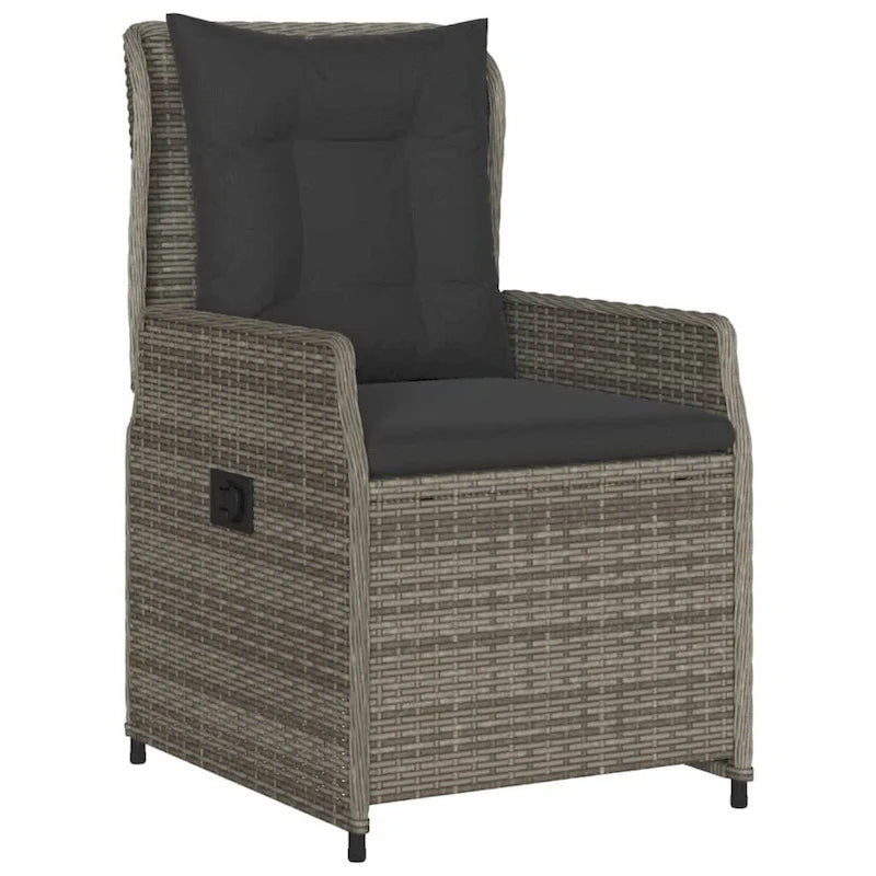 vidaXL Salon de jardin gris en résine tressée Grand salon de jardin - 63 x 31.5 x 29.1/ 6