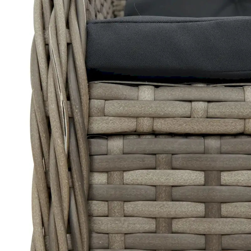 vidaXL Salon de jardin gris en résine tressée Grand salon de jardin - 63 x 31.5 x 29.1/ 6