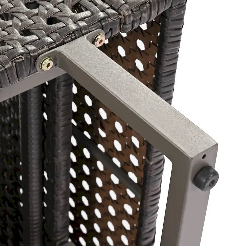 Ensemble de canapé d'angle d'extérieur en rotin 6 pièces avec siège réglable et table avec bac à glaçons